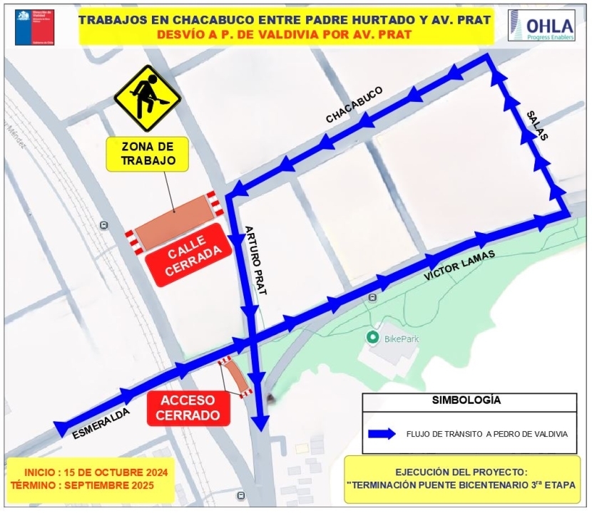 desvios por trabajos puente bicentenario 3