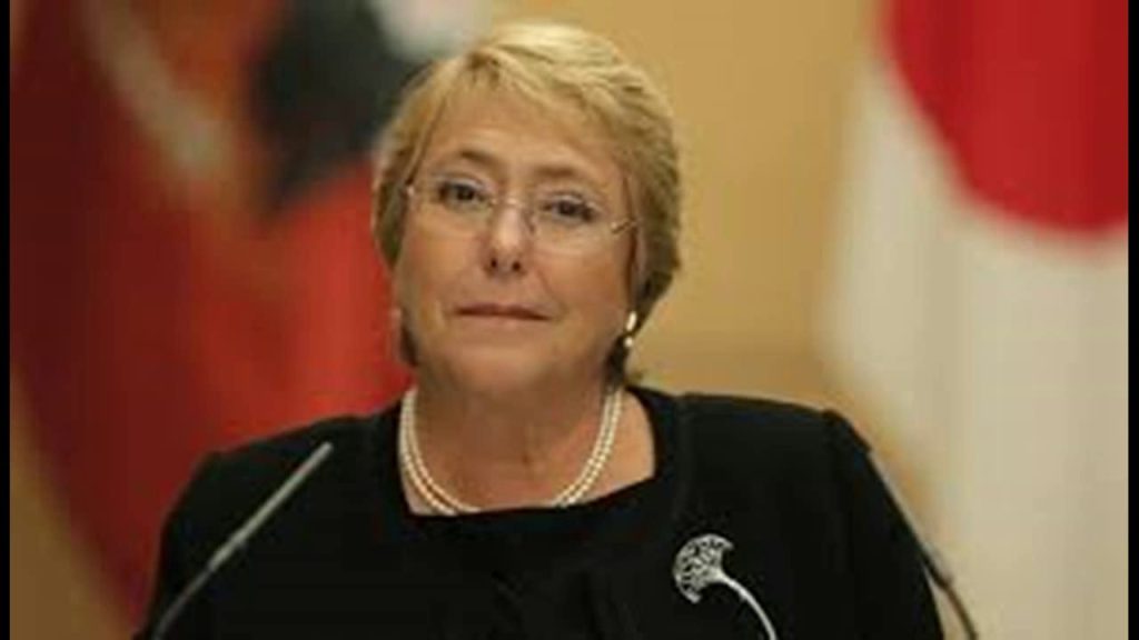 Foto de Michelle Bachelet durante su declaración ante la justicia