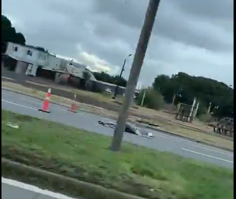 Foto de Carabineros resguardando la escena del atropello en Hualpén