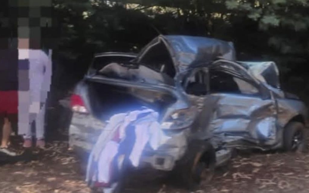 Escena del accidente en la Ruta 150 donde un hombre falleció tras chocar contra maquinaria pesada en Punta de Parra