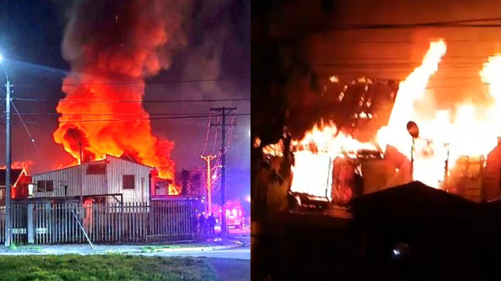 Incendio consume viviendas en San Pedro de la Paz