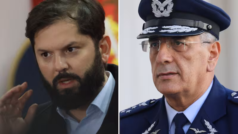 El Presidente Gabriel Boric en una reunión en el Palacio de La Moneda, en el contexto de la instrucción a la FACh.