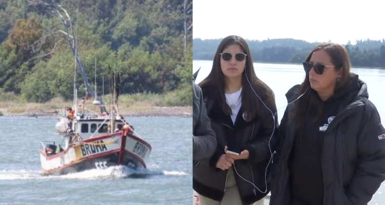 Un fotomontaje con los retratos de Viviana Saldaña y Catalina Medel, hijas de dos de los pescadores fallecidos en la tragedia del Bruma.