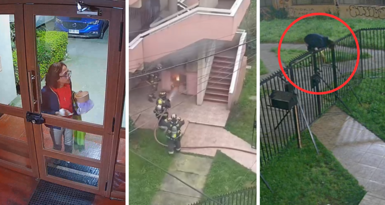 Un fotograma de una cámara de seguridad mostrando a la mujer acusada de iniciar los incendios en Concepción.