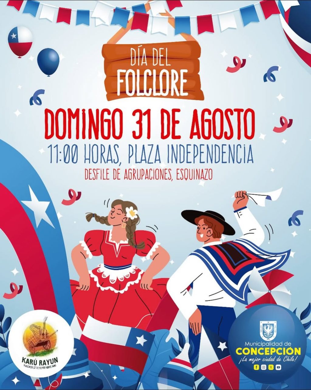 Celebración del Día del Folclore en la Plaza Independencia de Concepción.