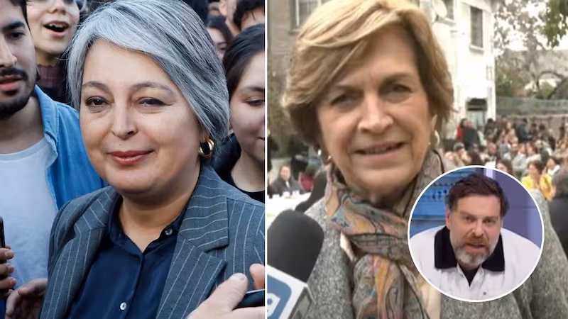 Las candidatas presidenciales Jeannette Jara y Evelyn Matthei en un montaje fotográfico sobre el debate de la reforma de pensiones.